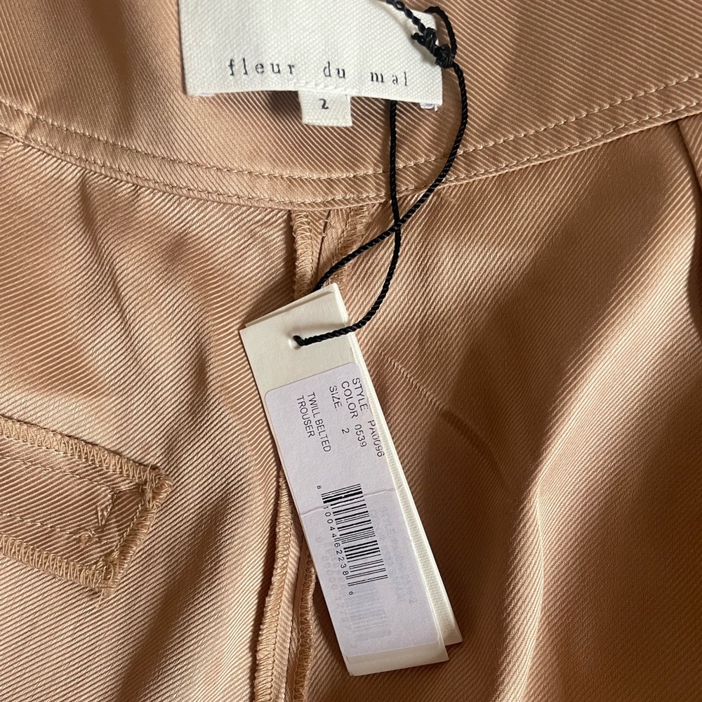 ♥️ NEW Fleur du mal twill belted pants safari - beige - Picture 3 of 4